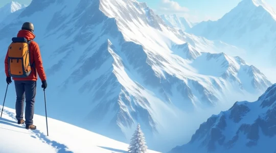 Visiting snow-capped mountains